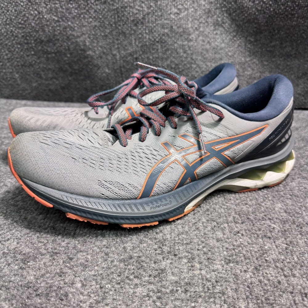 ASICS Running Shoes Mens 12 GEL-Kayano 27 Sheet Rock Magnetic Blue 101A767 EUC